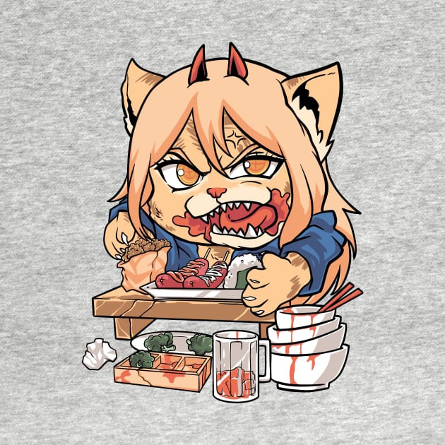 Devil Cat eat sushi by Rexgraphic